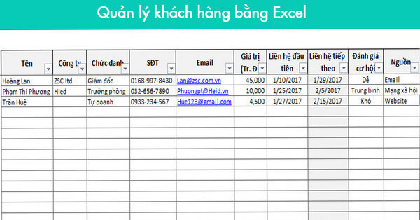 Ưu và nhược điểm của việc quản lý khách hàng bằng excel 1