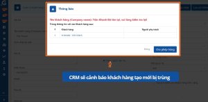 Tạo mới contact bị trùng trong crm